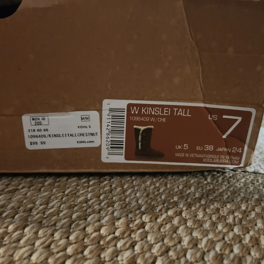 Koolaburra By Ugg Womens 7 Kenslei Tall Brown Booties Suede Shearling
